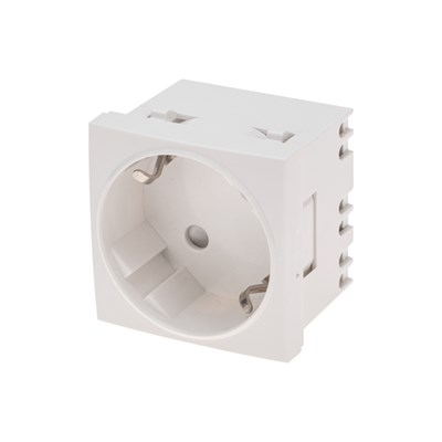 Розетка электрическая 45x45, CEE 7/4, 2K+3, 16A, белая REXANT 11-8977 - фото 154108