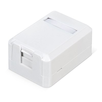 Корпус настенной розетки под 1 модуль Keystone Jack белый 03-0221 - фото 71946