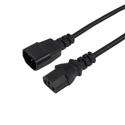 Шнур сетевой, разъем IEC 320 C13 - разъем IEC 320 C14, кабель 3x0,75 мм², длина 1,5 метра (PE пакет) REXANT 11-1161 - фото 78236