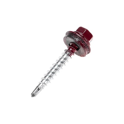Саморез кровельный 4,8х35мм, окрашенный RAL 3005, короб (250 шт/уп) KRANZ 1203-4835-3 - фото 81979