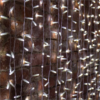 Гирлянда светодиодная Занавес 2х3м 600 LED БЕЛЫЙ белый ПВХ IP65 эффект мерцания 230В нужен блок 303-500-1 NEON-NIGHT 235-211 - фото 82104