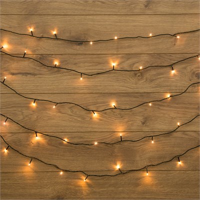 Гирлянда Твинкл Лайт 10 м, темно-зеленый ПВХ, 80 LED, цвет ТЕПЛЫЙ БЕЛЫЙ 303-046 - фото 82331
