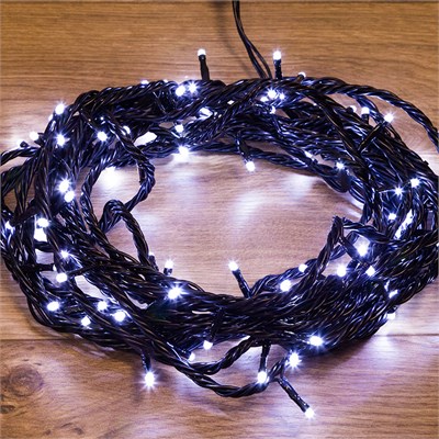 Гирлянда Нить управляемая 10м 100 LED БЕЛЫЙ черный ПВХ IP65 свечение с динамикой 230В нужен контроллер 217-204 NEON-NIGHT 303-135 - фото 82389