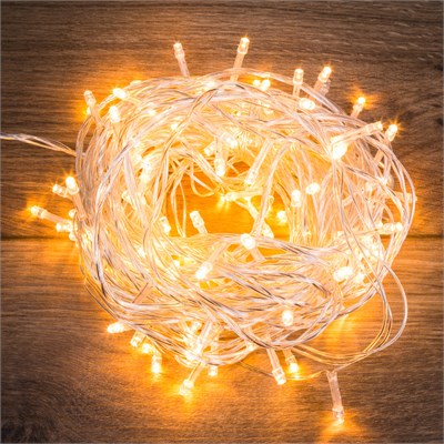 Гирлянда Твинкл Лайт 15 м, прозрачный ПВХ, 120 LED, цвет ТЕПЛЫЙ БЕЛЫЙ 303-196 - фото 82413