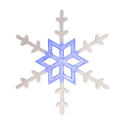 Акриловая светодиодная фигура Снежинка 96 см, белая, синий центр LED-ICE 501-805 - фото 83033