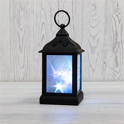 Декоративный фонарь 11х11х22,5 см, черный корпус, цвет свечения RGB с эффектом мерцания NEON-NIGHT 513-064 - фото 83235