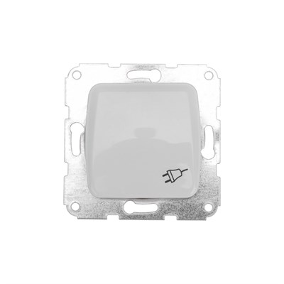 DEA Розетка 1-ая с/з с крышкой с/у 16А мех. Бел KRANZ KR-78-0213 - фото 84492