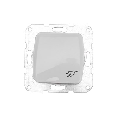 DEA Розетка 1-ая керамика с/з с крышкой с/у 16А мех. Бел KRANZ KR-78-0216 - фото 84495