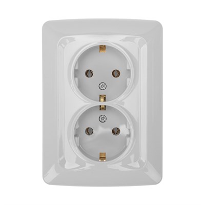 DEA Розетка 2-ая с/з с/у 16А Бел KRANZ KR-78-0218 - фото 84497