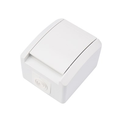 Розетка одноместная INDUSTRIAL IP54 с/з, о/у, белая KRANZ KR-78-0816 - фото 84604