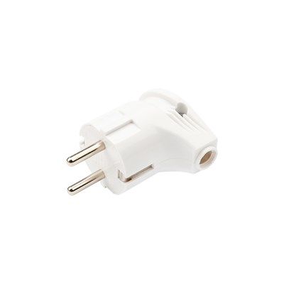 Вилка Евро угловая с з/к 16А белая IP20 REXANT 16-0728 - фото 85905