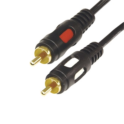 Шнур 2 RCA - 2 RCA, 10м, черный, Gold REXANT 17-0148 - фото 85983