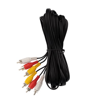 Шнур 3 RCA - 3 RCA, 5м, черный REXANT 17-0205 - фото 85988