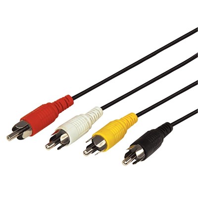 Шнур 4 RCA - 4 RCA, 7м, черный REXANT 17-0306 - фото 86003