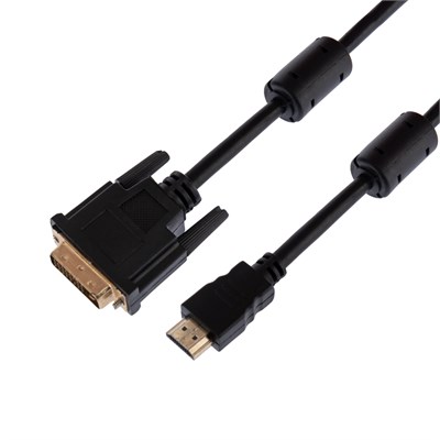 Шнур HDMI - DVI-D, 3м, Gold, с фильтрами REXANT 17-6305 - фото 86128