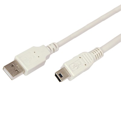 Кабель USB-A – mini USB, 1А, 0,2м, ПВХ, белый REXANT 18-1131 - фото 86241