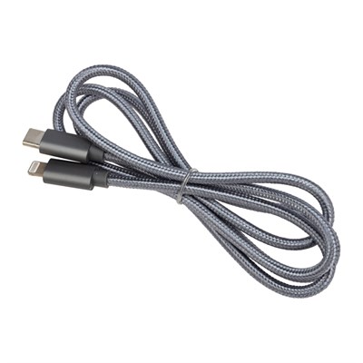 Кабель Type-C – Lightning для Apple, 3А, 1м, в нейлоновой серой оплетке, Power Delivery REXANT 18-1826 - фото 86276