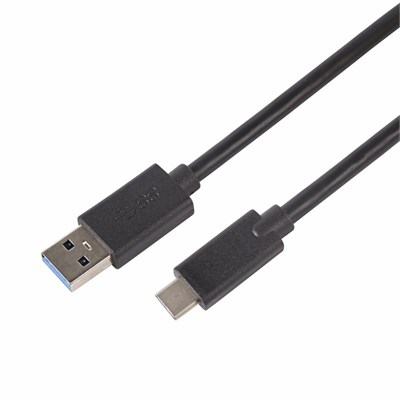 Кабель USB-A 3.0 – Type-C 3.1, 3А, 1м, ПВХ, черный REXANT 18-1880 - фото 86286