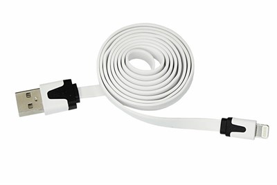 Кабель USB-A – Lightning для Apple, 1А, 1м, ПВХ, белый, плоский REXANT 18-1974 - фото 86301
