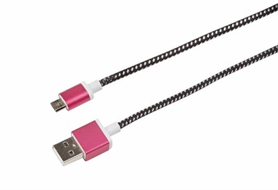 Кабель USB-A – micro USB, 2,4А, 1м, в черной тканевой оплетке, усиленный REXANT 18-4240 - фото 86377