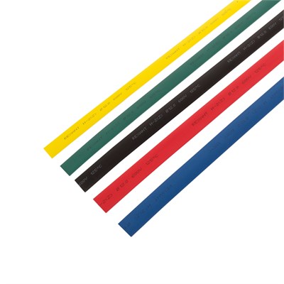 Набор термоусаживаемых трубок ТУТ нг 12,0/6,0мм, пять цветов, упаковка 50 шт. по 1м REXANT 29-0162 - фото 86990