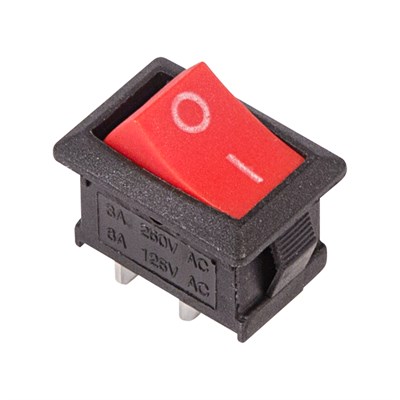 Выключатель клавишный 250V 6А (2с) ON-OFF красный Mini (RWB-201, SC-768) REXANT 36-2111 - фото 87307