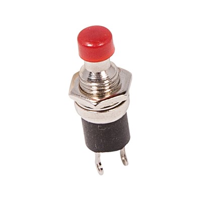 Выключатель-кнопка металл 220V 2А (2с) OFF-(ON) Ø7.2 красная Micro (RWD-301, PBS-10B) REXANT 36-3310 - фото 87463