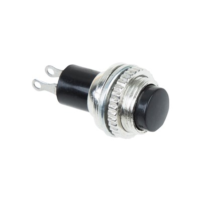 Выключатель-кнопка металл 220V 2А (2с) OFF-(ON) Ø10.2 черная Mini (RWD-213) REXANT 36-3330 - фото 87465