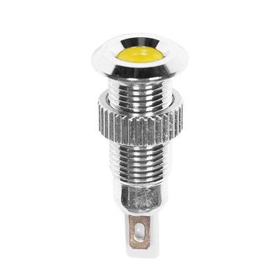 Индикатор металл Ø8 12В желтый LED (GQ8F-D)  REXANT 36-4717 - фото 87552