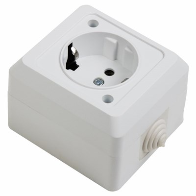Розетка штепсельная  влагозащищенная открытой установки  c/з 16 А IP44 PROCONNECT 78-0515 - фото 89185