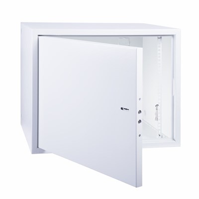 Шкаф настенный 19" АНТИВАНДАЛЬНЫЙ распашной 10U 600×500×500мм, (ШxГxВ) RAL 7035 REXANT 04-2253 - фото 90216