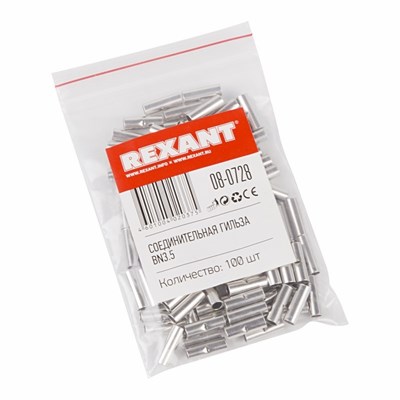 Соединительная гильза L-15мм, 2,5-4мм² (ГМЛ (DIN) 4) REXANT 08-0728 - фото 91848