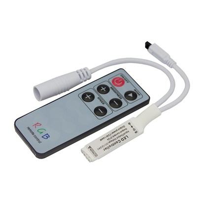 Мини-контроллер светодиодный RGB, инфракрасный (IR), 6 кнопок, 12-24В/6А LAMPER 143-106-1 - фото 94344