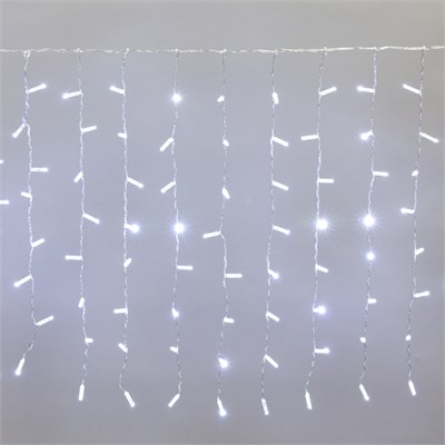 Гирлянда светодиодная Занавес 2x0,8м 160 LED БЕЛЫЙ прозрачный ПВХ IP65 постоянное свечение 230В нужен блок 303-500-1 NEON-NIGHT 235-105 - фото 95267