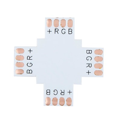 Плата соединительная (X) для RGB светодиодных лент шириной 10 мм LAMPER 144-129 - фото 96246