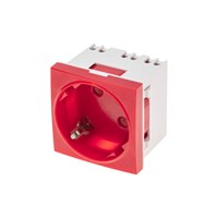 Розетка электрическая 45x45, CEE 7/4, 2K+3, 16A, красная REXANT 11-8978