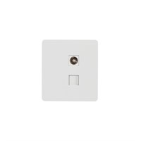 Розетка ROUND компьютерная RJ45 кат6 + TV с/у перламутр KRANZ KR-78-0722-1