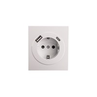 Розетка STRONG 1-ая с/з с/у з/ш 16А с USB A+C быстрой зарядки 5В/3А жемчуг KRANZ KR-78-0704-4