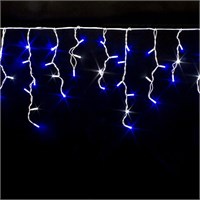 Бахрома-Каучук 100 LED Синий, 3х0,6х0,4х0,3 FLASH-W Белый провод, соединяется, IP65 150496744362