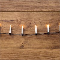Гирлянда Свечи 10м, темно-зеленый ПВХ, 50 LED ТЕПЛЫЙ БЕЛЫЙ 303-085