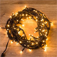 Гирлянда Нить управляемая 20м 200 LED ТЕПЛЫЙ БЕЛЫЙ черный ПВХ IP65 свечение с динамикой 230В нужен контроллер 217-204 NEON-NIGHT 303-146