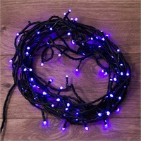 Гирлянда Нить управляемая 10м 100 LED ФИОЛЕТОВЫЙ черный ПВХ IP65 свечение с динамикой 230В контроллер в комплекте NEON-NIGHT 303-154