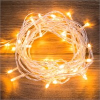 Гирлянда Твинкл Лайт 6 м, прозрачный ПВХ, 40 LED, цвет ТЕПЛЫЙ БЕЛЫЙ 303-176
