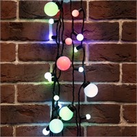 Гирлянда светодиодная Мультишарики Ø17,5мм Ø23мм Ø17,5мм Ø45мм 10м 80 LED RGB черный ПВХ IP65 быстрая смена цвета 230В NEON-NIGHT 303-589