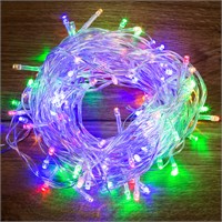 Гирлянда светодиодная универсальная 100 LED Мультиколор 10 метров, прозрачный ПВХ, с контроллером 304-029