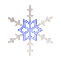 Акриловая светодиодная фигура Снежинка 96 см, белая, синий центр LED-ICE 501-805