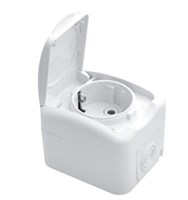 Розетка одноместная Mini OG IP54 с/з, о/у, белая KRANZ KR-78-0604