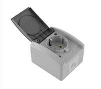 Розетка одноместная INDUSTRIAL IP54 с/з, о/у серая KRANZ KR-78-0611
