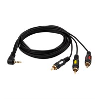 Шнур Стерео 3,5мм 4C - 3 RCA, 1,5м, двухцветный штекер Gold REXANT 17-4412