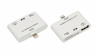 Адаптер для iPhone 5 на USB, SD, microSD для переноса фото белый 18-0153